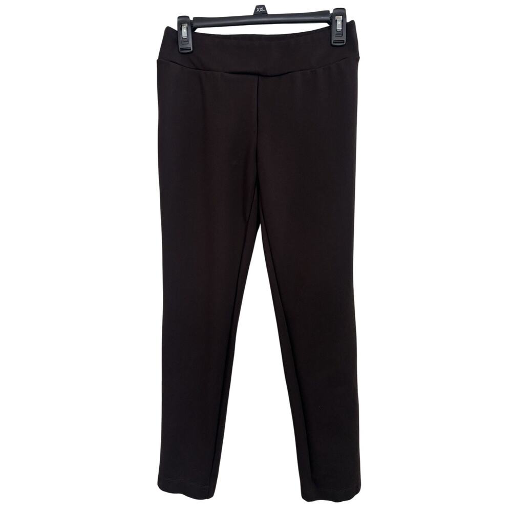 Insight Chocolate Brown Stretch Ponte Slim Pants Size 2 Pull On Trousers Office